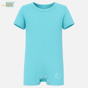 Body de Baño Aqua Blue Popper |   Ropa Sensorial Especial para Niños, Prendas Inclusivas de Manga Corta, Algodón Elástico, Adaptables, Suaves y Cómodas - Product Image 1