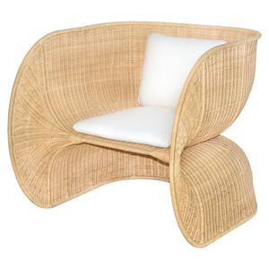 New Arrival Eco Friendly Handwoven Wicker Natural Rattan Unique Armchair With Cushion For Living Room Hotel And Resort Furniture - Product Image 1