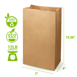 Sac à pain en papier kraft avec logo personnalisé WiiGreen, bord dentelé, matériaux recyclés pour l'emballage alimentaire et les produits ménagers, pour les collations - Product Image 4
