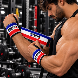 ผ้าพันข้อมือ Rhino Fitness ลายพราง ผ้าฝ้าย แบบติดตีนตุ๊กแก สำหรับมือซ้าย ช่วยพยุงข้อมือสำหรับยกน้ำหนัก สำหรับผู้ชาย - Product Image 2