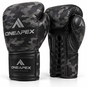Gants de boxe noirs camouflage, gants d'entraînement professionnels, gants de combat rembourrés, logo personnalisé OEM, vente en gros de gants de sport - Product Image 1