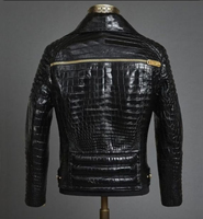 Jaket kulit asli buaya buatan tangan, untuk hadiah ulang tahun pria
