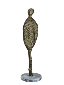 Estatua de Silueta Humana Abstracta de Aluminio Texturizado en Bronce, Figura Moderna Minimalista para Decoración de Hogar, Oficina o Estantes - Product Image 2