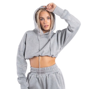 Pull-over coréen en coton à logo personnalisé unisexe vierge pour femmes, de grande taille, de poids lourd, pull-over à capuche en vrac - Product Image 1