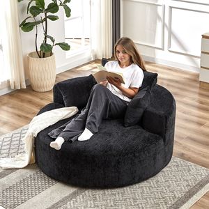 55 L Fluffy Modern Sleeper Chair Chenille <b>Sponge</b> Single <b>Sofa</b> <b>for</b> Living Room Bedroom No Assembly Required <b>for</b> Lounge Project - Product Image 3