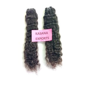 Raw100 % non transformé cuticule aligné Remy Extensions de cheveux Temple indien couleur noir naturel femmes Machine Double trame humaine - Product Image 2