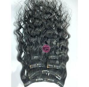 Extensions de cheveux indiens bouclés à clipser, 100% cheveux humains vierges Remy, clip coréen - Product Image 2