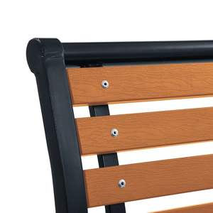 Juego de 2 Sillas de Jardín Negras y Marrones, Material de Acero y WPC, Diseño Estándar - Product Image 6