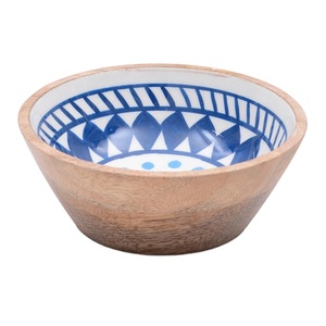High Quality <b>Sticker</b> Enamel Printed Wooden Dough Bowls Wholesale Kitchenware <b>Large</b> Size Wood Round Bowl - Product Image 1