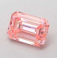 Diamants roses fantaisie de qualité émeraude cultivés en laboratoire, certifiés IGI CVD HPHT, clarté VS/VVS, 0,8-2 carats, pour la fabrication de bijoux (vente en gros)
