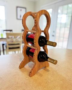 Organizador de bebidas de madera para 3 botellas de vino, ideal para uso en bares domésticos, mantiene las botellas de vino ordenadas sobre las mesas de bar, de la India. - Product Image 1