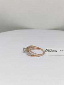 Ajuste de presión de oro rosa para mujer elegante 0.34ct Anillos de diamantes cultivados en laboratorio de corte brillante Diseño elegante Diamantes certificados IGI - Product Image 2