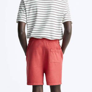 New Arrival Men's Elastic Waistband Sweat Fleece Solid Gym Shorts Custom Embroidery Logo Comfortable Heather Shorts - Product Image 4