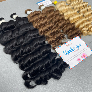 Extensions de cheveux humains vietnamiens ondulés profonds en vrac, multicolores, fournisseur en gros - Product Image 3