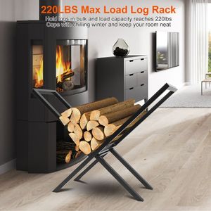 220LBS Steel Firewood <b>Log</b> <b>Rack</b> X-Shape Storage Holder for Wood Lumber Storage & Stacking for Fireplace & Firepit - Product Image 3
