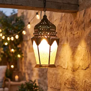 Farol Colgante de Hierro Mediterráneo, Lámpara Decorativa para Exteriores Resistente al Agua - Product Image 3