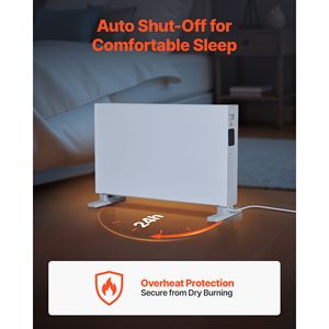 Riscaldatore Elettrico a Pannello da 1500W con Telecomando Touch, 3 Modalità, Timer 24H, Montaggio a Parete o su Supporto, Riscaldatore a Convezione a Infrarossi Lontani - Product Image 5