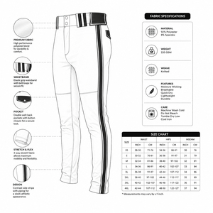 Pantalones de Béisbol Personalizados para Equipos, de Secado Rápido, Transpirables, 100% Poliéster, Uniformes de Alto Rendimiento, Venta al Por Mayor de Fábrica para Hombre - Product Image 6