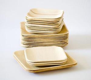 Square Palm Leaf <b>Plate</b> with Lid <b>Disposable</b> Eco-Friendly Biodegradable Traditional Party Use - Product Image 1
