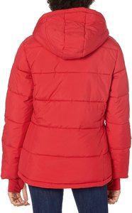 Hooded Quilted <b>Puffer</b> Bomber <b>Jacket</b> Men's Winter Casual Solid Color Regular Length <b>Thin</b> Polyester Wadding Zipper Closure - Product Image 3