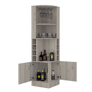Mobile Bar Angolare per Otto Bottiglie Syrah con Doppia Porta e Due Ripiani Aperti - Product Image 6