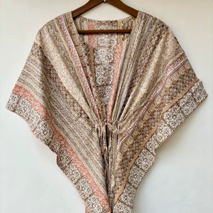 Nouvelle Robe de Nuit Femme Évasée Imprimé Animal en Coton Doux Indien, Longueur Genou, Style Kaftan, avec Dentelle, pour Plage ou Cadeau Demoiselle d'honneur - Product Image 1