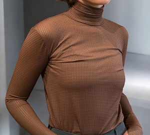 Nouveau Maillot d'équitation personnalisé 2025 pour femme, col roulé, manches courtes, séchage rapide, maille brodée avec logo, en Spandex/Polyester, haute qualité - Product Image 1