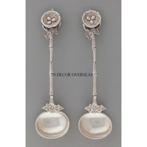 Juego de Cuchara y Tenedor de Servir de Acero Inoxidable de Primera Calidad con Diseño de Concha Plateada, Cubiertos de Metal Pulidos a Mano para Bodas y Eventos - Product Image 2