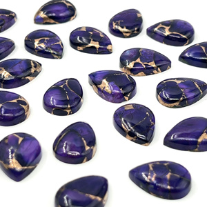 Pierre précieuse en vrac de qualité supérieure AAA+ sur mesure, cabochon en turquoise Kingman naturelle de couleur cuivre violet, pour la fabrication de bijoux - Product Image 1