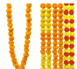 Traditional Orange Yellow Red <b>Flower</b> <b>Garland</b> Hanging Home Decor for Diwali Indoor Living Room 100% Handmade Plant Fiber - Product Image 2