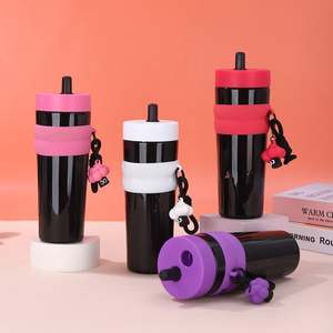 Vaso con Pajita Resistente a Altas Temperaturas, Libre de BPA, Diseño Personalizado, Botella de Agua Portátil de Plástico para Auto - Product Image 2