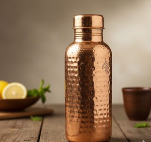 <b>Copper</b> Water <b>Bottle</b> Ayurvedic Morning Ritual <b>Drinking</b> <b>Bottle</b> for Tamra Jal Hydration Wellness Lifestyle Routine - Product Image 1
