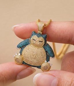 Pendentif en moissanite couleur or, breloque animale, micro-pavé, pierres bleues et blanches, cadeau de bijoux - Product Image 3