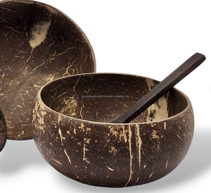 Bol en coquille de noix de coco naturelle Vaisselle en noix de coco Bols ronds non polis pour dessert aux fruits - Product Image 4