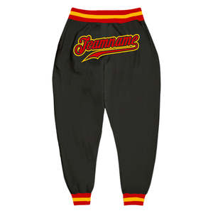 Men's <b>Black</b> Elastic Waist Sweatpants With Team name Print Casual <b>Joggers</b> Midweight Polyester Autumn Wear - Product Image 2