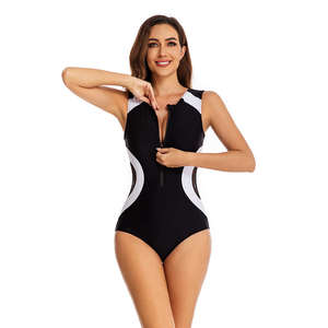 ชุดว่ายน้ำวันพีซแบบซิปหน้าสั่งทำขายส่ง ป้องกันรังสียูวี แห้งเร็ว ระบายอากาศได้ดี สำหรับผู้หญิง - Product Image 3