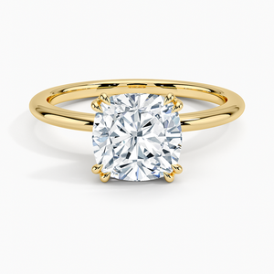 Minimalist Solitaire Ring with Polished 14K Yellow Gold Finish - Product Image 1