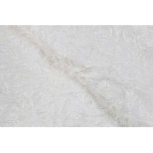 <b>Lace</b> Fabric Dyeable Floral Embroidery Chanderi Material for off <b>White</b> 44 Inch Wide by the Yard - Product Image 2