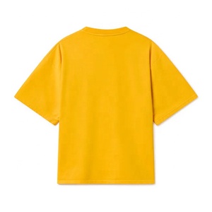 Camiseta Personalizada OEM para Hombre, Color Amarillo Sólido, Cuello Redondo, Manga Corta, Informal, de Algodón - Product Image 2