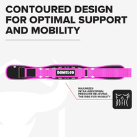 Ceinture de soutien lombaire réglable rose avec fermeture à boucle pour la musculation et l'entraînement en force, design respirant unisexe