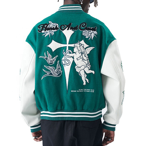 Adult Letterman <b>Jackets</b> Premium Quality Breathable Fabric Crew Neck Design Made in Pakistan - Product Image 2