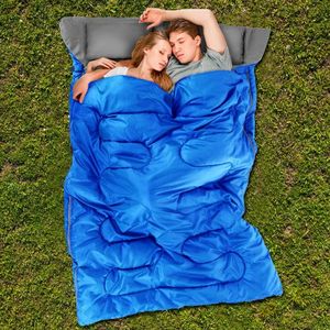 Sacco a Pelo Impermeabile 4 Stagioni per 2 Persone con 2 Cuscini, Attrezzatura per Escursionismo in Clima Freddo - Product Image 1