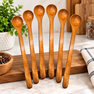 Juego de Cucharas de Cocina de Madera, Cucharas para Servir, Utensilios de Cocina para Cocinar, Remover y Mezclar - Product Image 5