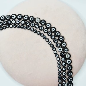 Precio al por mayor, joyería redonda de calidad colorida, ojos malvados planos, 6mm, 8mm, 10mm, bolsas a granel, precio de fábrica para fabricación de collares/pulseras - Product Image 2