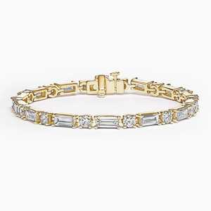 Pulsera de Diamantes Brillantes de 1.89 Ct, Oro Amarillo Sólido de 14K con Baño de Rodio, Diamantes Cultivados en Laboratorio, Corte Brillante, Certificación IGI - Product Image 3