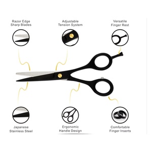 Ciseaux de coiffure professionnels TWEEZEX INTERNATIONAL en acier inoxydable, design 3 doigts, pour droitiers, à bout arrondi, vente en gros - Product Image 5