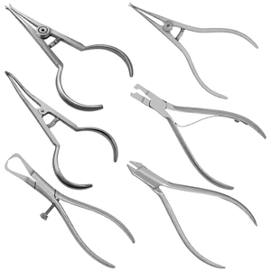 Kit de pinces, coupe-fil et ciseaux orthodontiques manuels en acier inoxydable T/C, instruments dentaires, outils chirurgicaux de classe I, couleur argent - Product Image 3