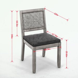 Dreamcraft ชุดเก้าอี้รับประทานอาหารหวายเวียดนาม2ชิ้นพร้อมเบาะนุ่มสบายเฟอร์นิเจอร์รับประทานอาหารในบ้าน - Product Image 4