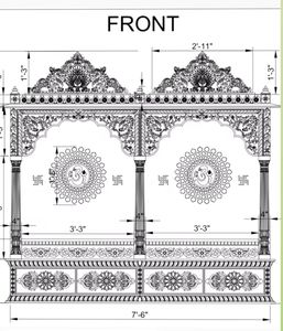 Indian Marble Pooja <b>Mandir</b> Design Marble Inlay <b>Mandir</b> with Dome Modern Marble Temple for Living Room - Product Image 1