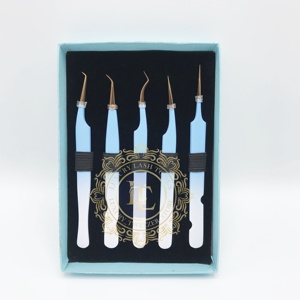 Pince à épiler pour extensions de cils en acier inoxydable de qualité supérieure, avec revêtement en poudre or rose ombré, pointe fine, manche lisse et durable - Product Image 2